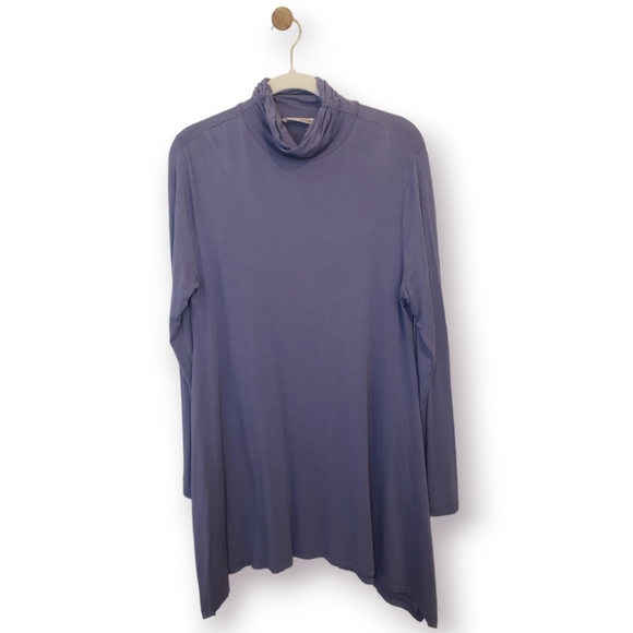 Soft Surroundings Blue Timely Turtleneck Long Sleeve Tunic Dress Size L - Picture 2 of 7